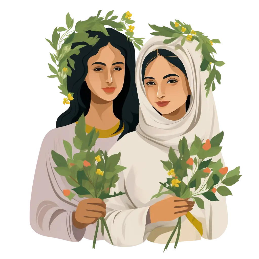 Women Holding Flowers