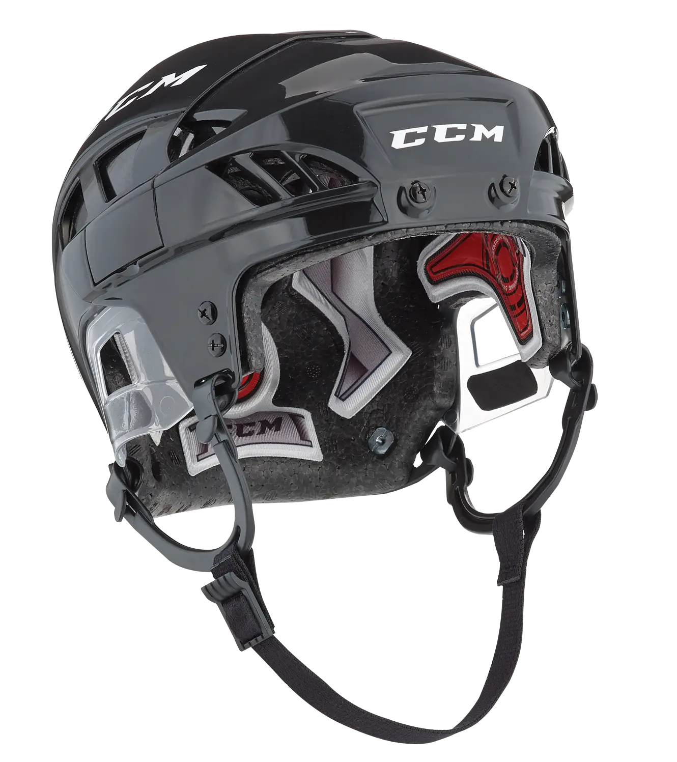Black Hockey Helmet with Chin Strap