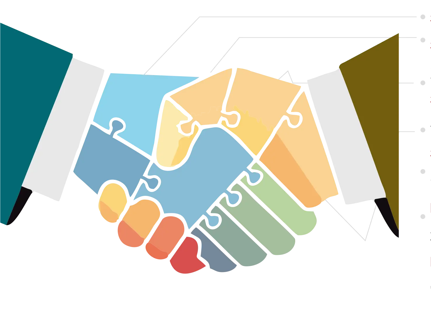 Puzzle Handshake Graphic Design