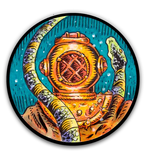 Vintage Diver Helmet Illustration