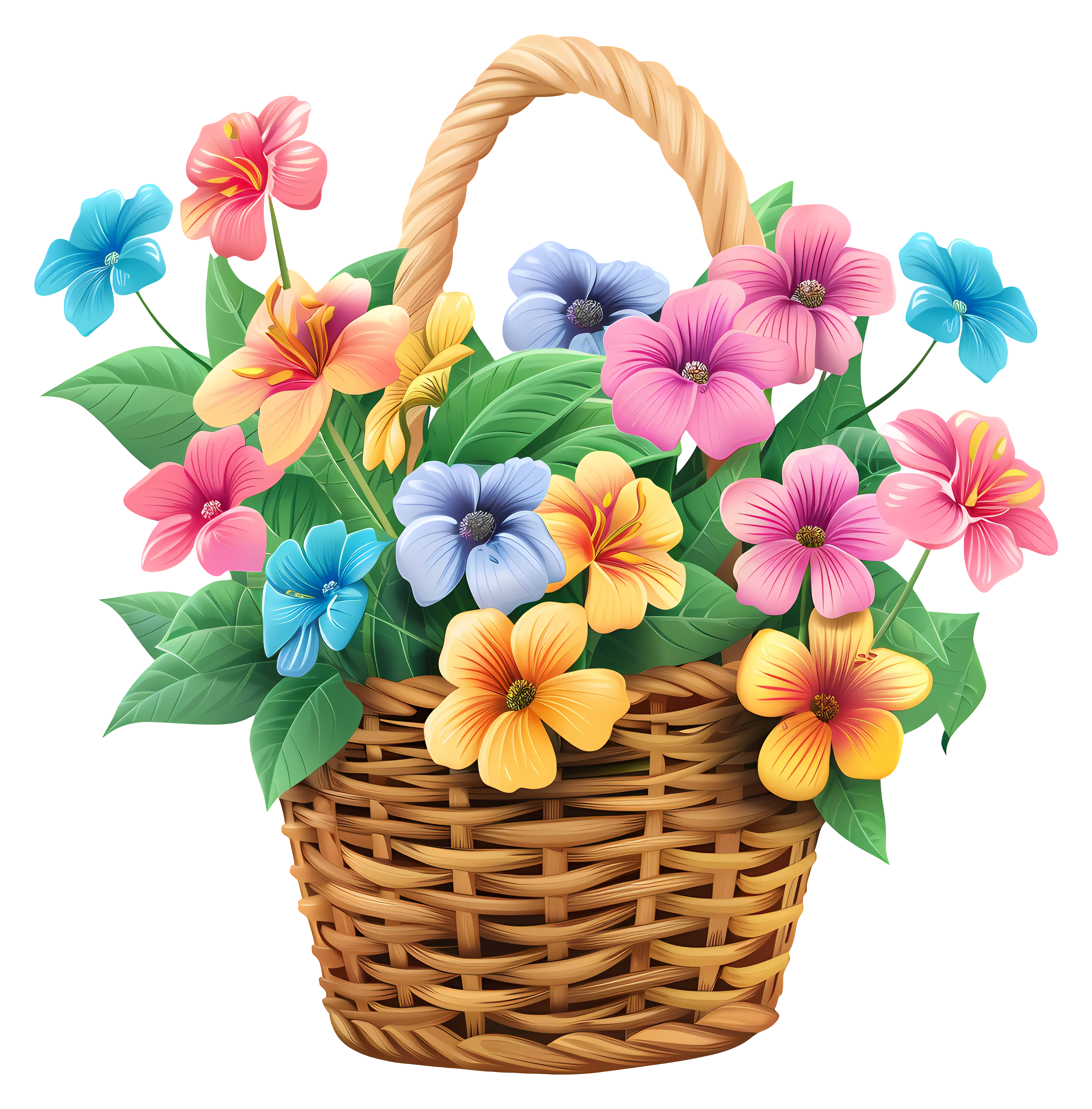 Bright Flower Basket Decoration