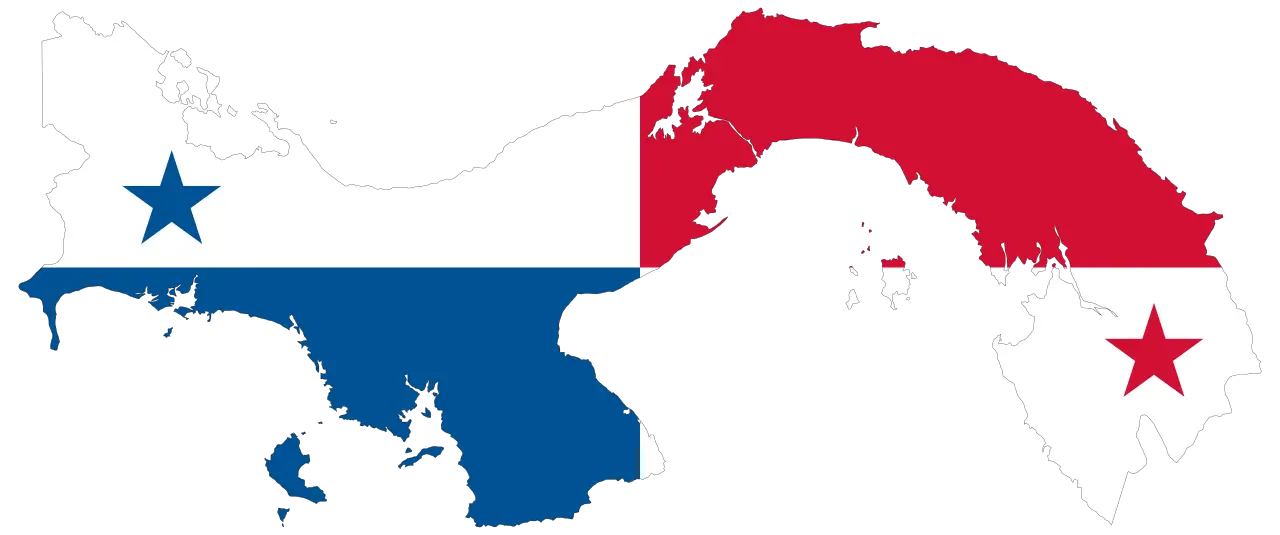 Map of Panama with Flag Colors