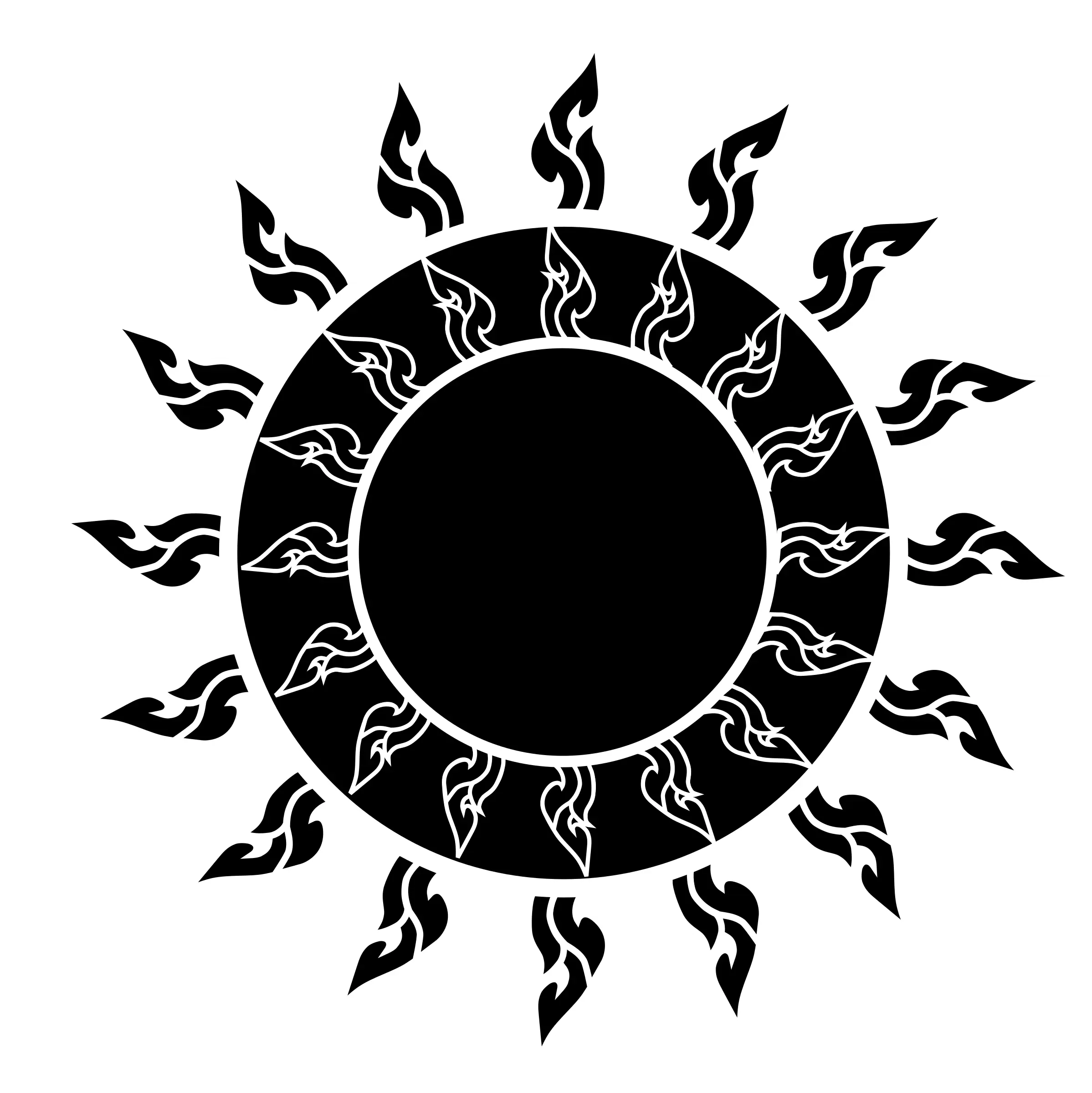 Black Sun with Flames
