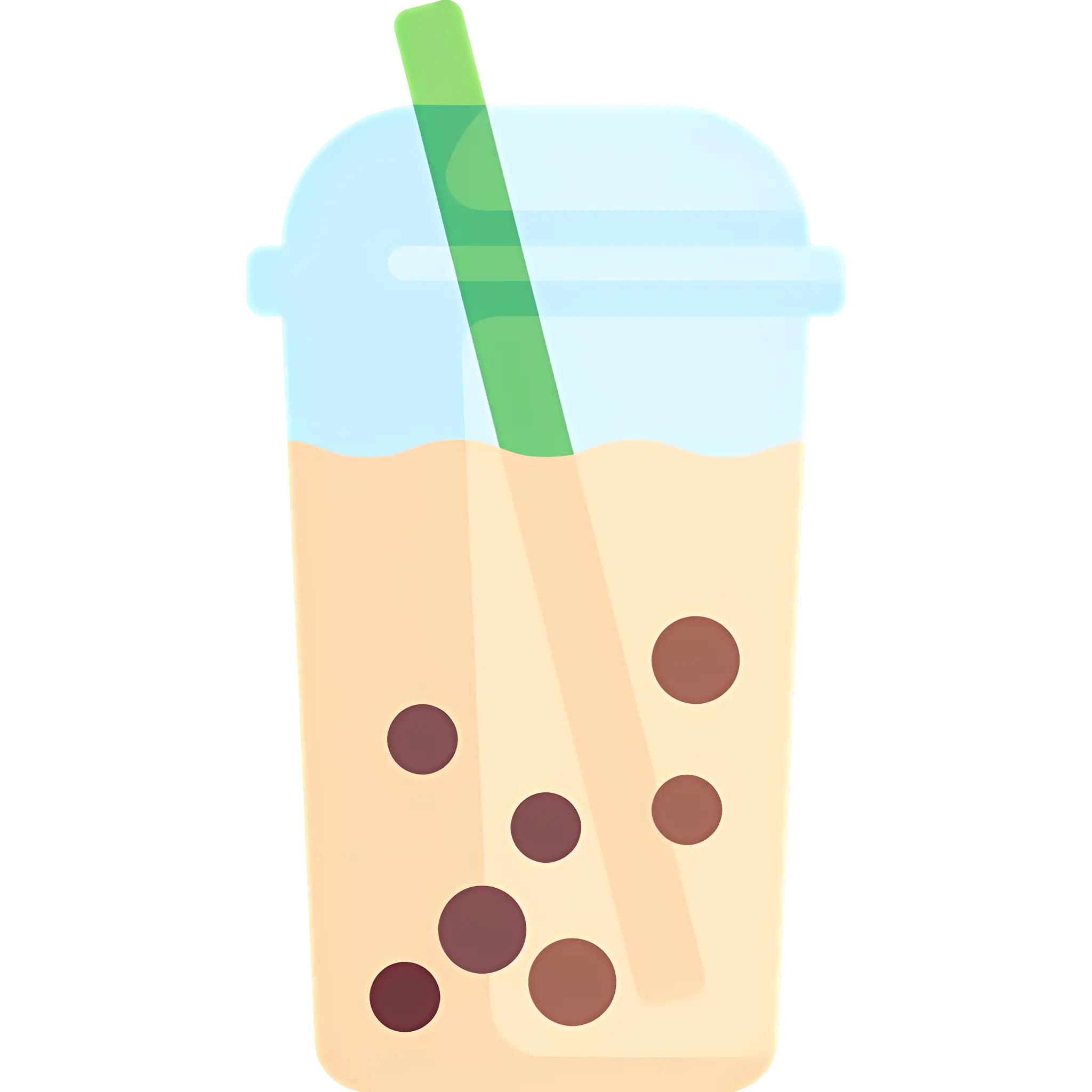 Bubble Tea Drink with Straw and Tapioca Pearls