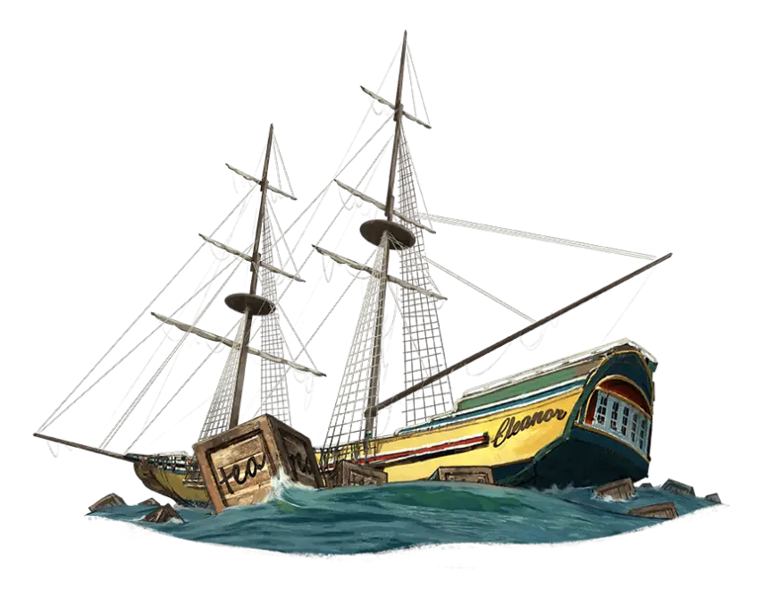 Artwork of a Sinking Ship in the Sea