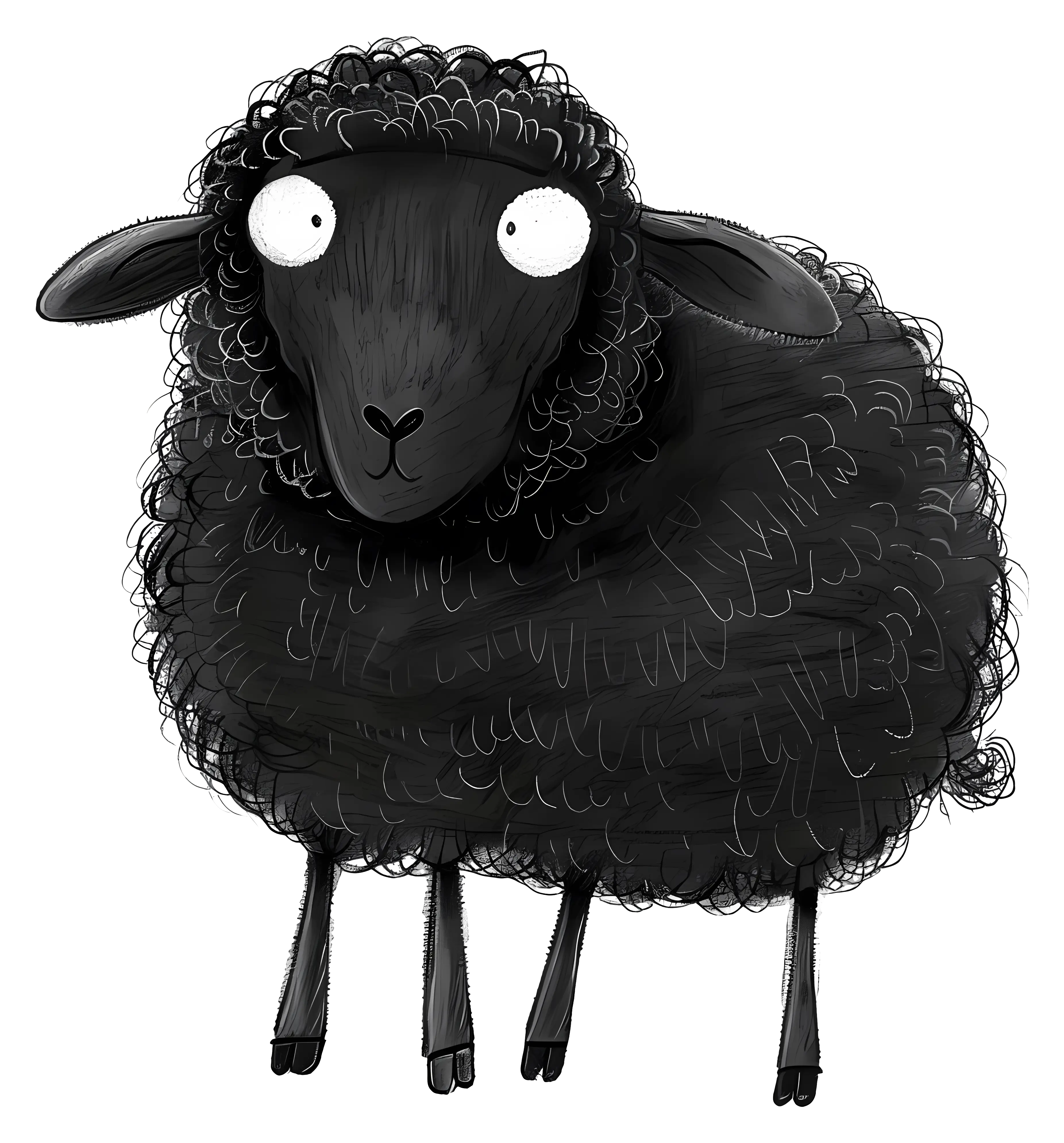Cartoon Black Sheep