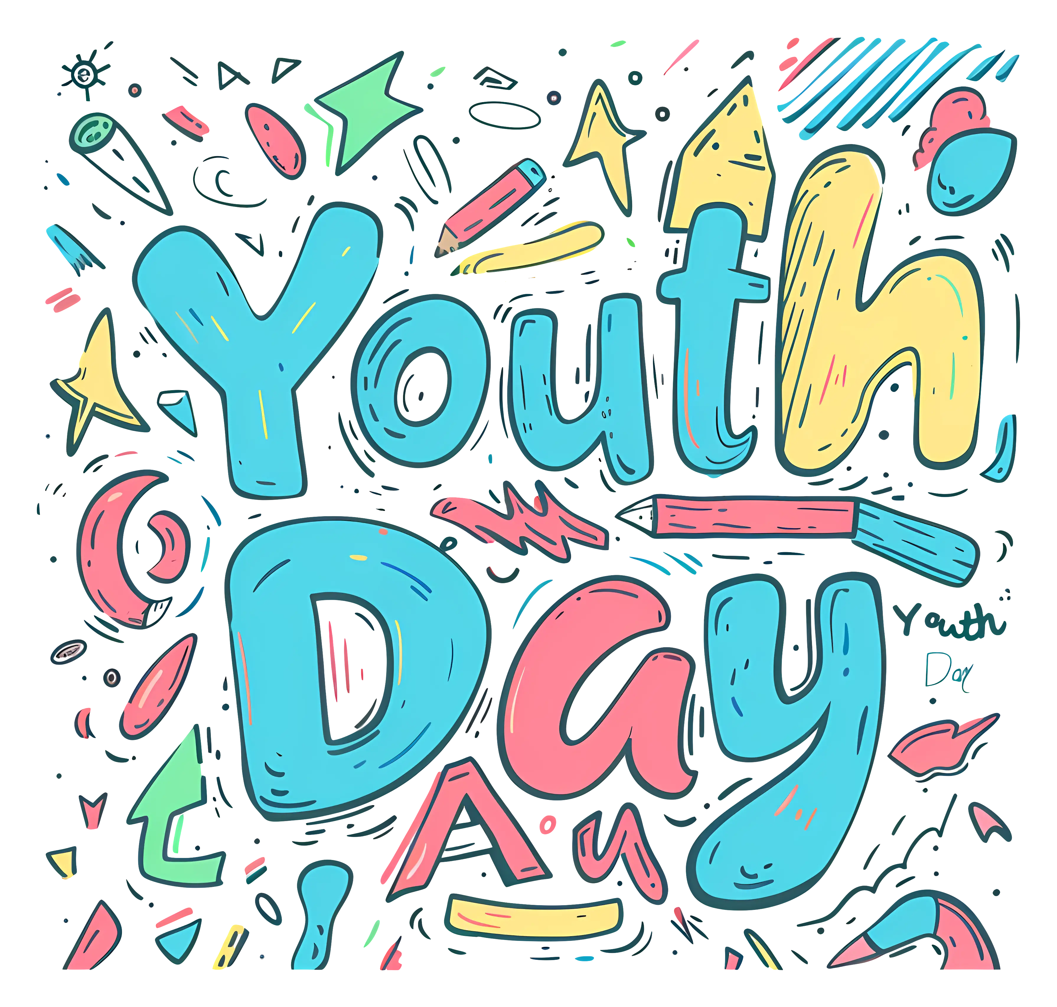 Colorful Youth Day Celebration Art