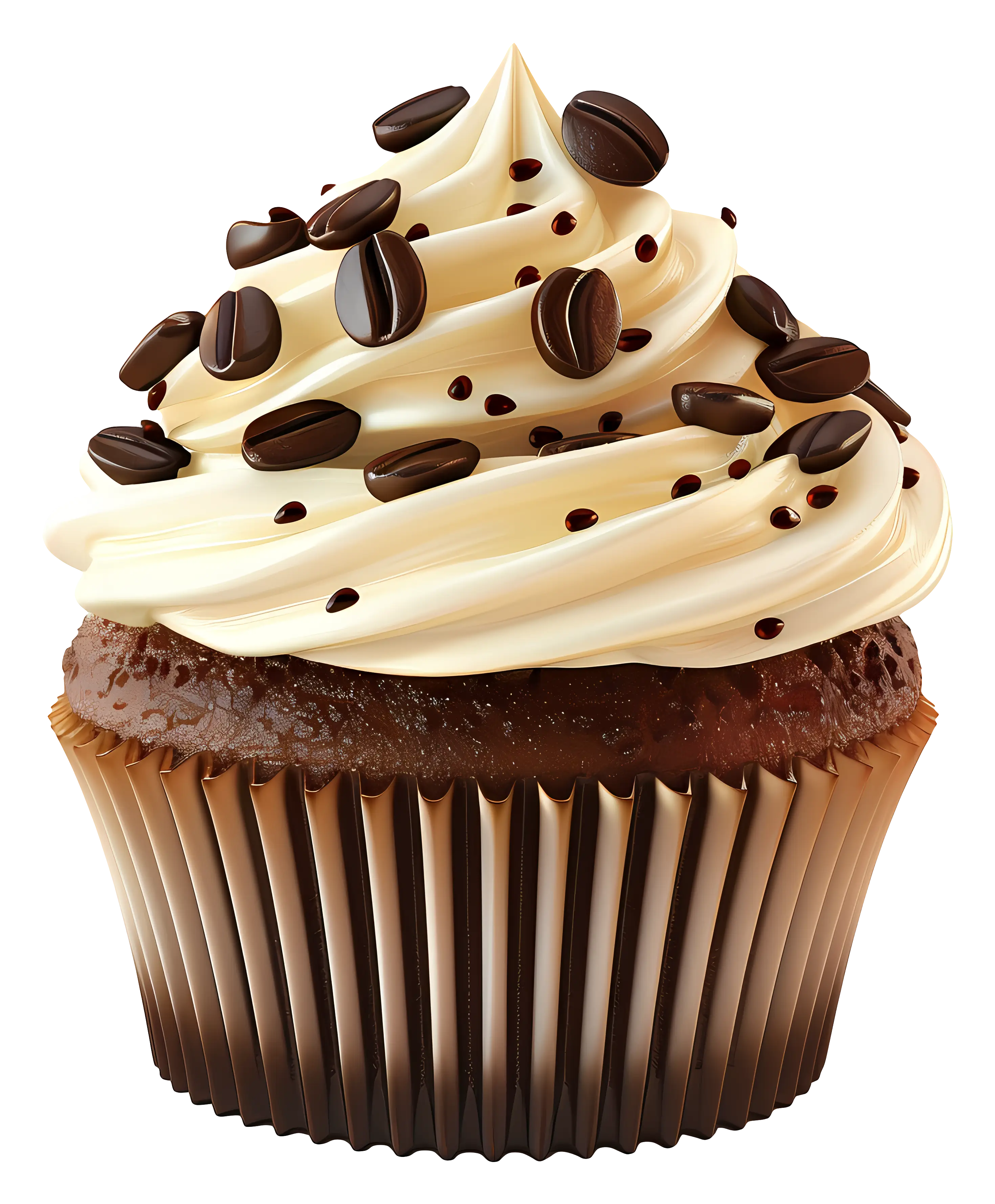 Chocolate Cupcake Topped with Coffee Beans
