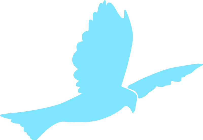 Blue Bird Silhouette in Flying Posture