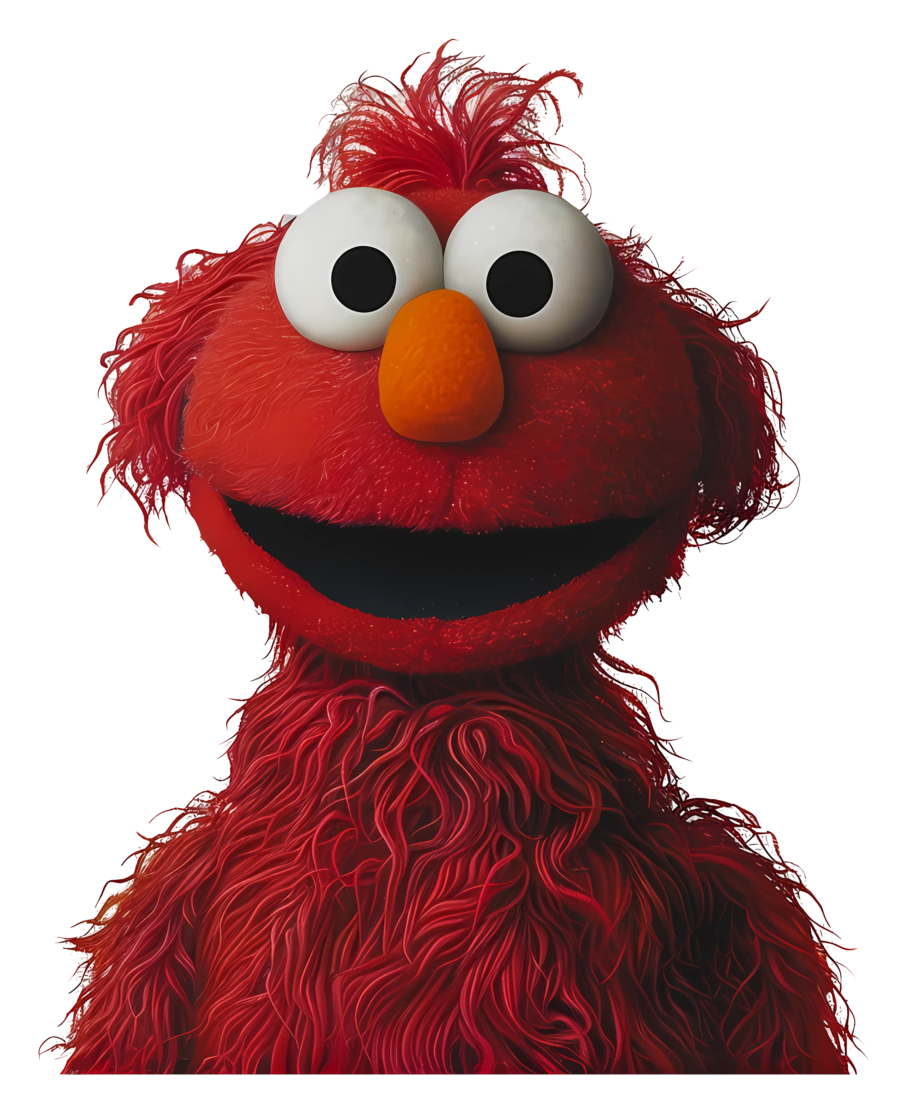 Red Furry Cartoon Puppet Character