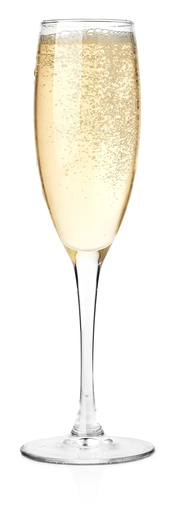 Champagne Glass with Golden Bubbles