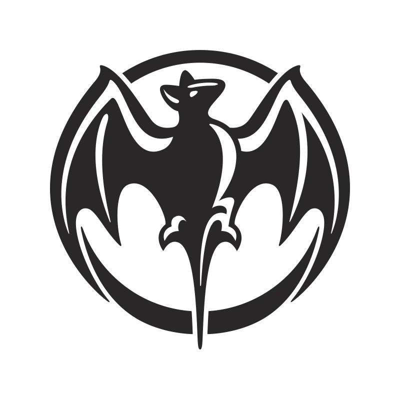 Stylized Batwing Logo Design in Black
