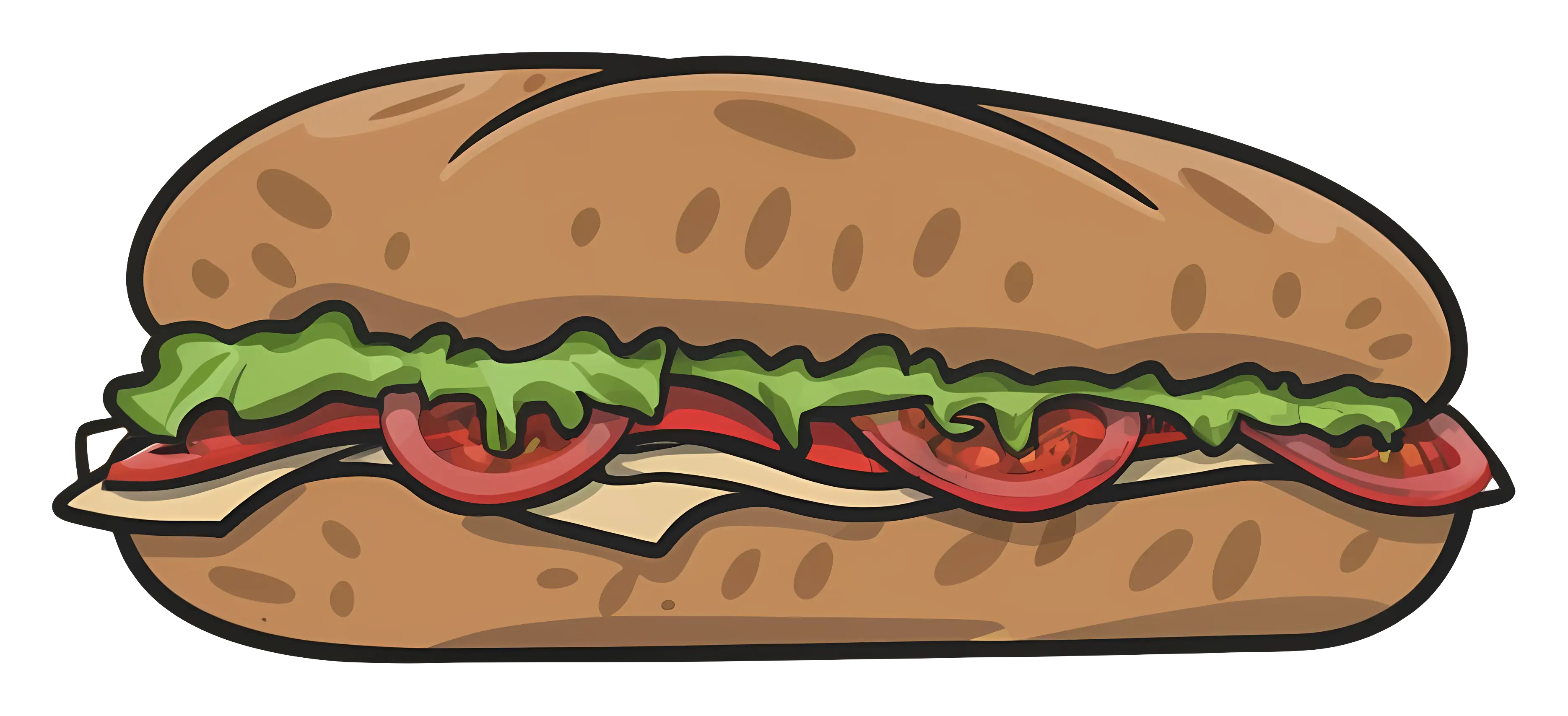 Submarine Sandwich with Fresh Vegetables