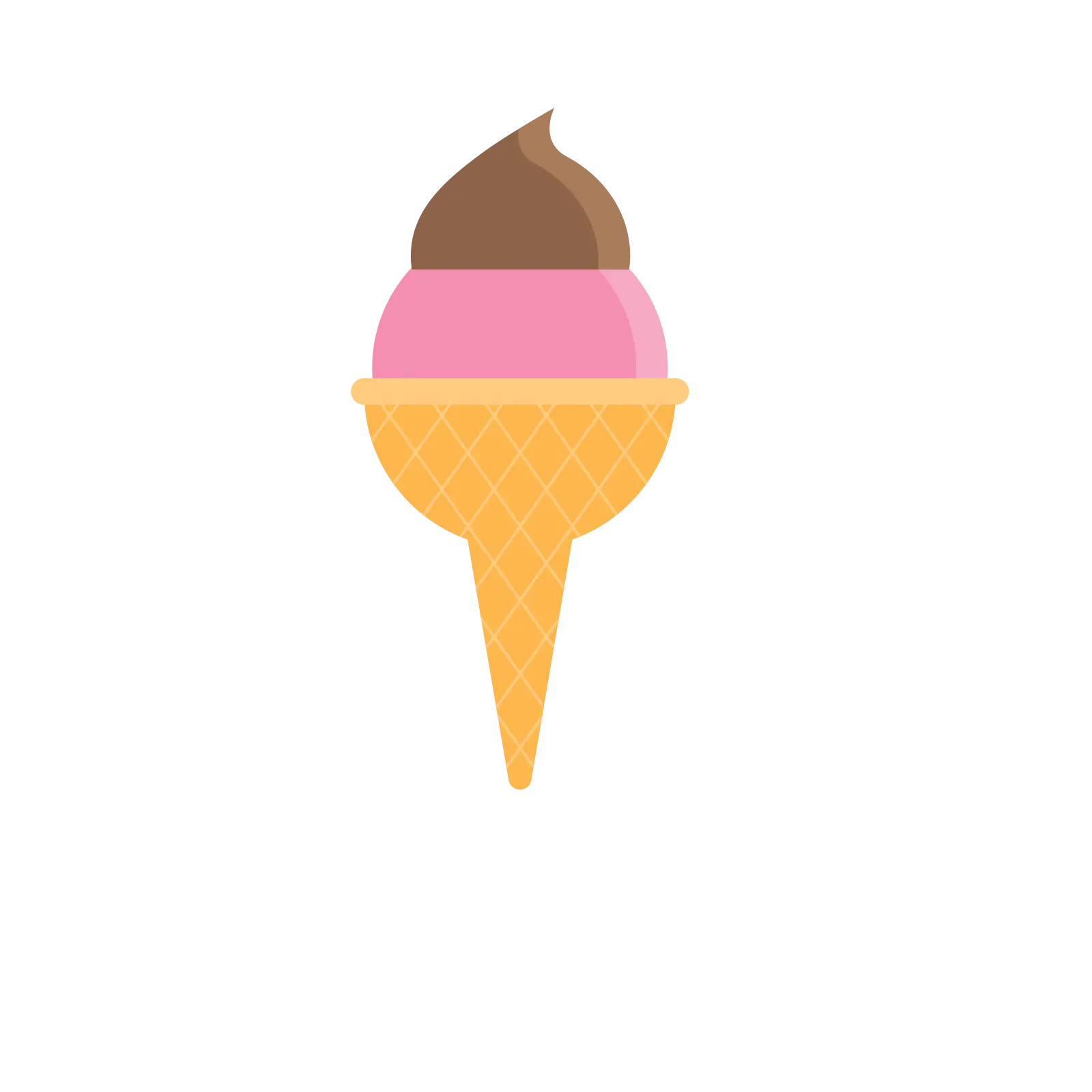 Choco Strawberry Ice Cream in Waffle Cone