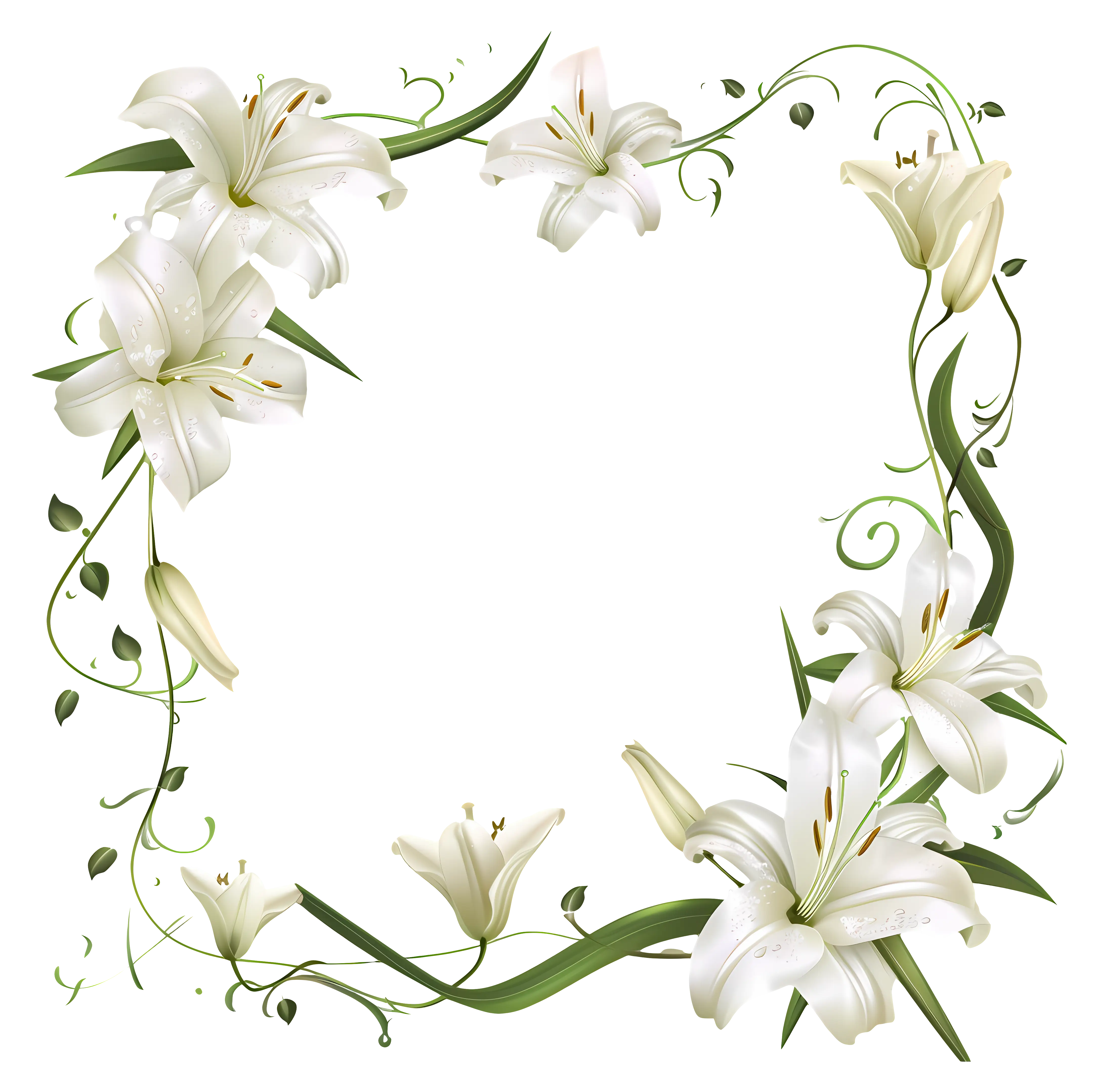 Elegant Lily Flower Frame