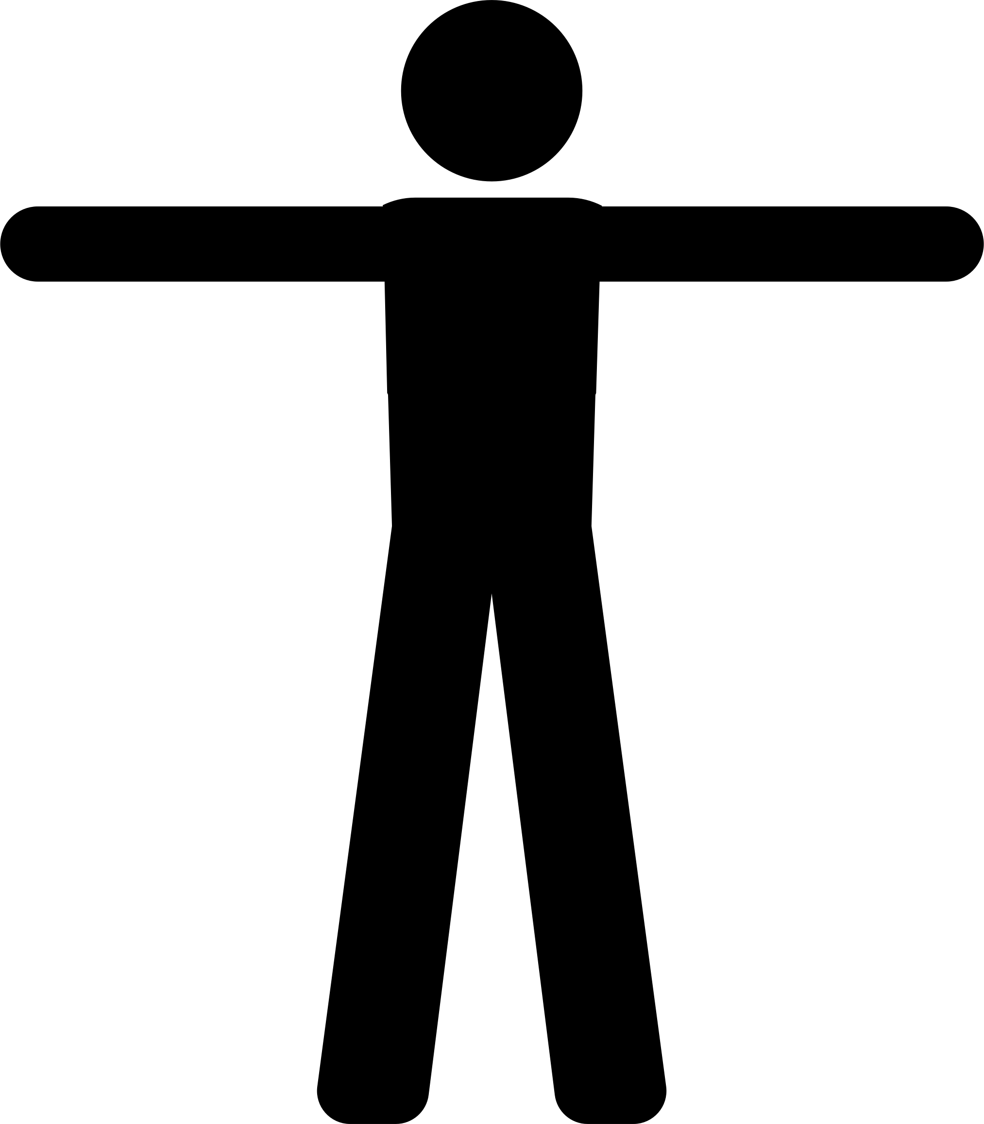 Stick Figure Silhouette with Arms Extended