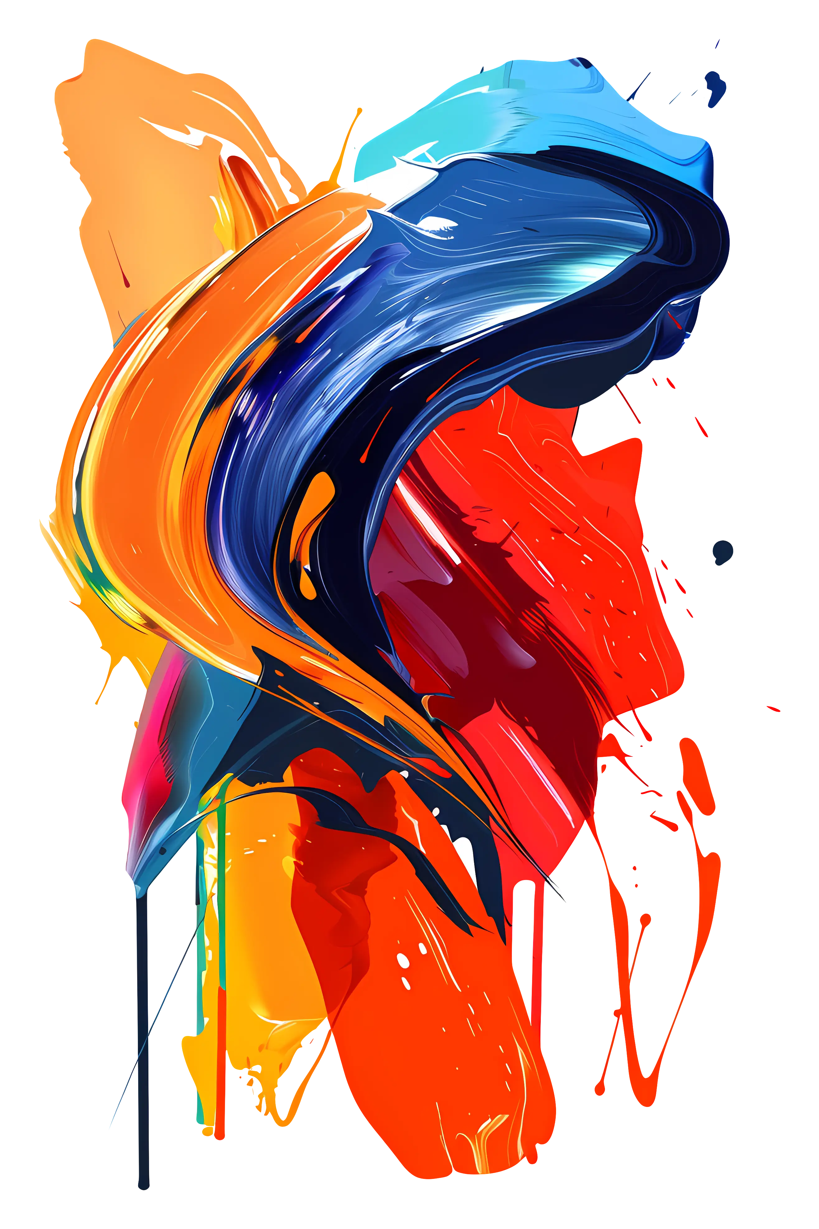 Dynamic Colorful Paint Strokes Abstract Art