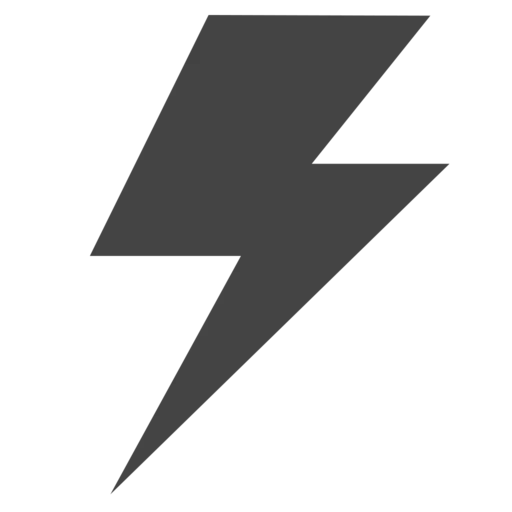 Black Lightning Bolt Icon
