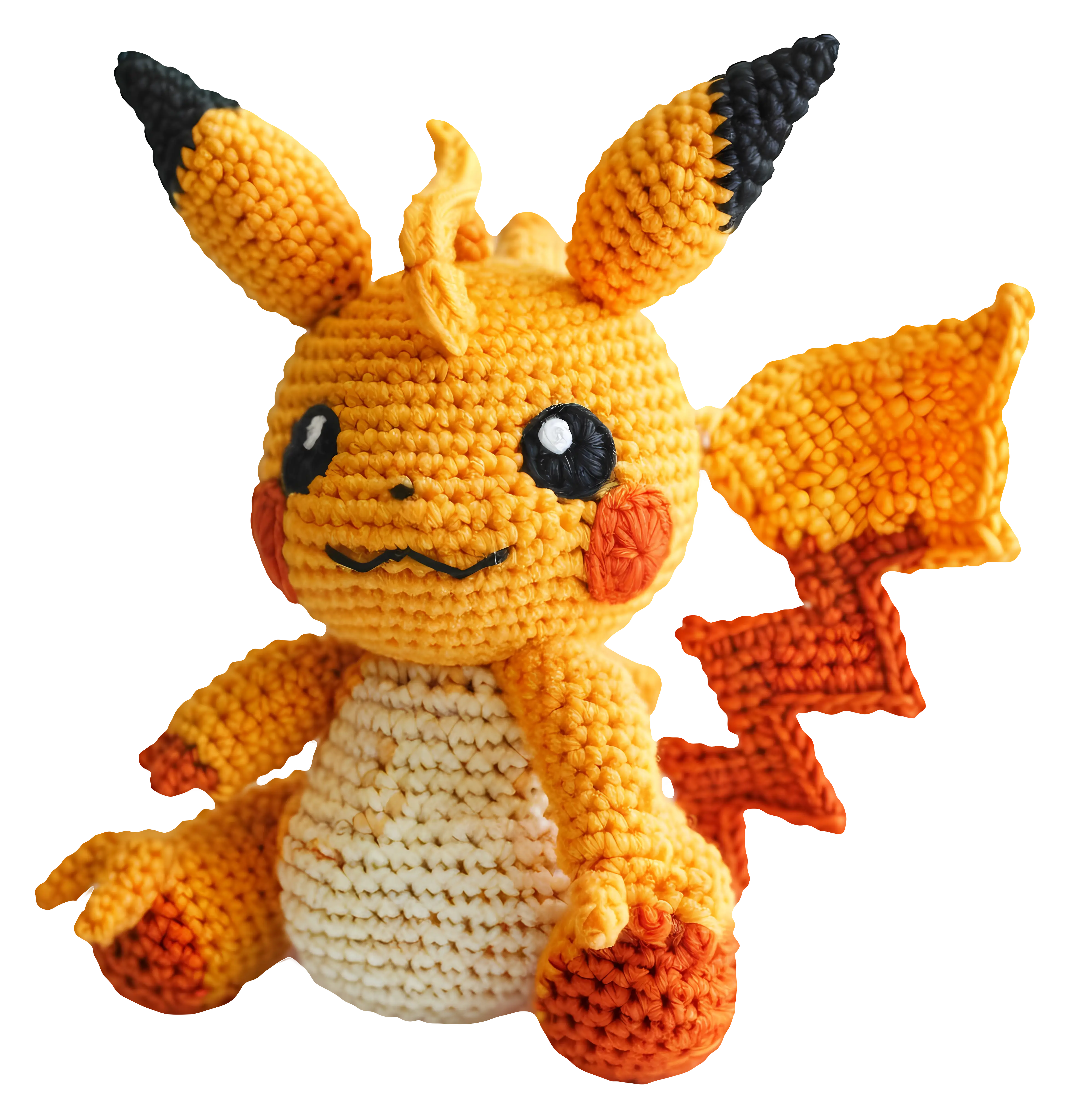 Crocheted Yellow Creature Plush Toy