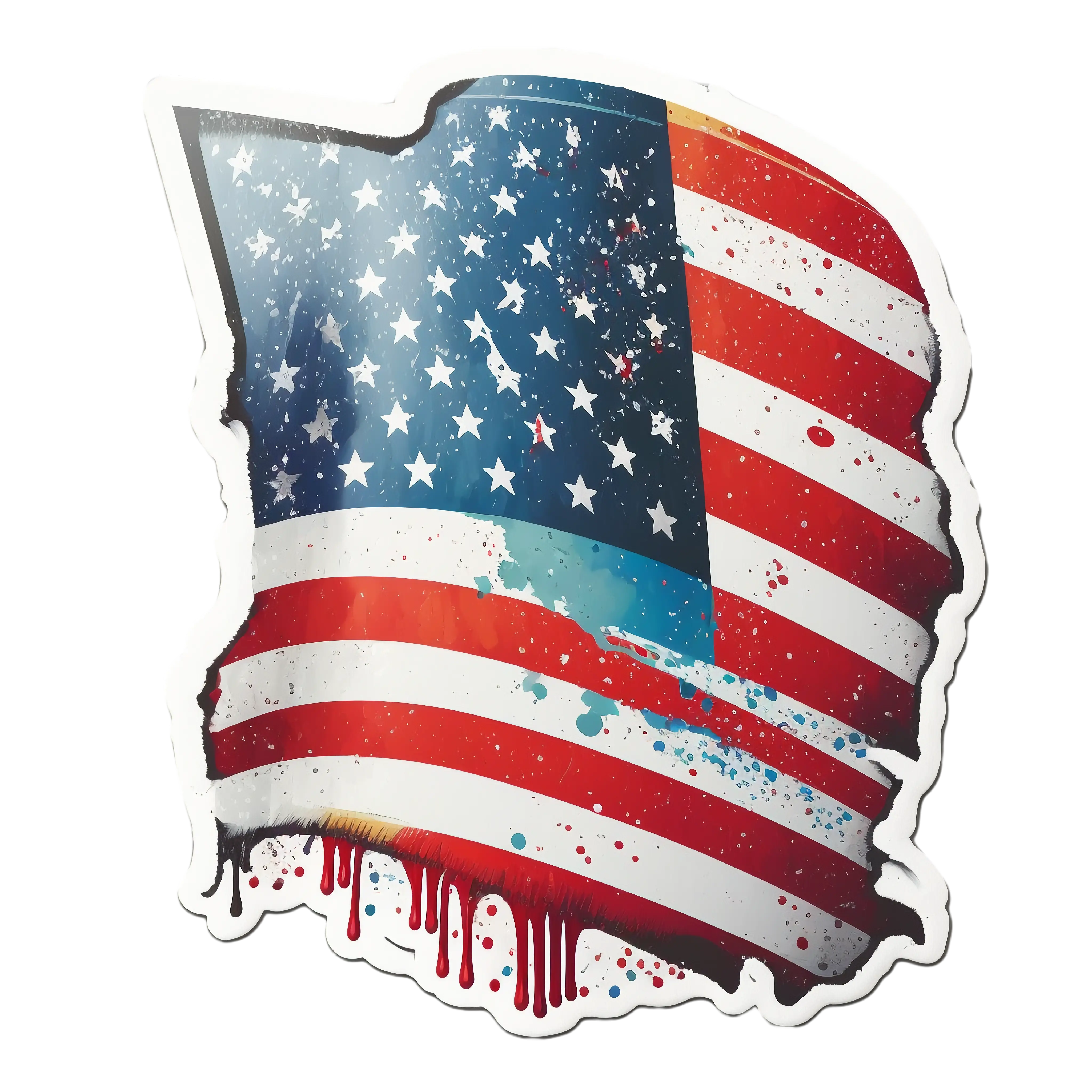 USA Flag Illustration with Artistic Texture