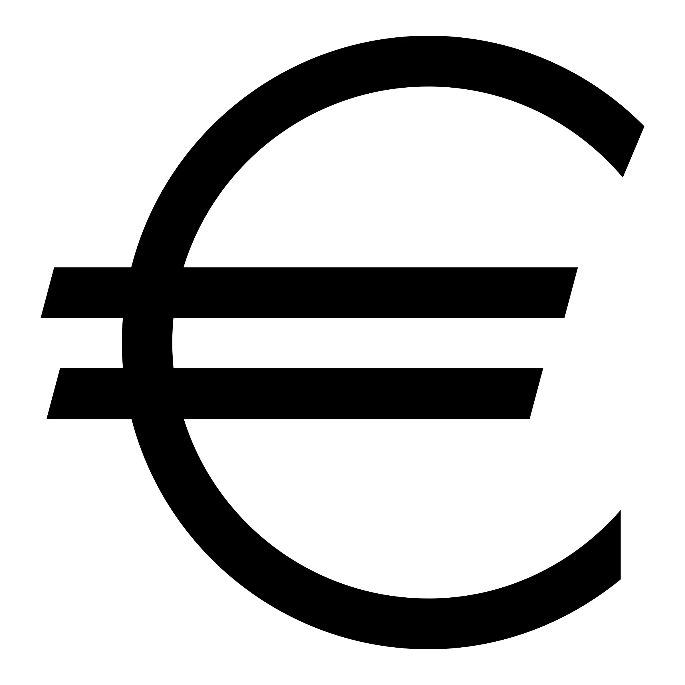 Euro Currency Black and White Symbol