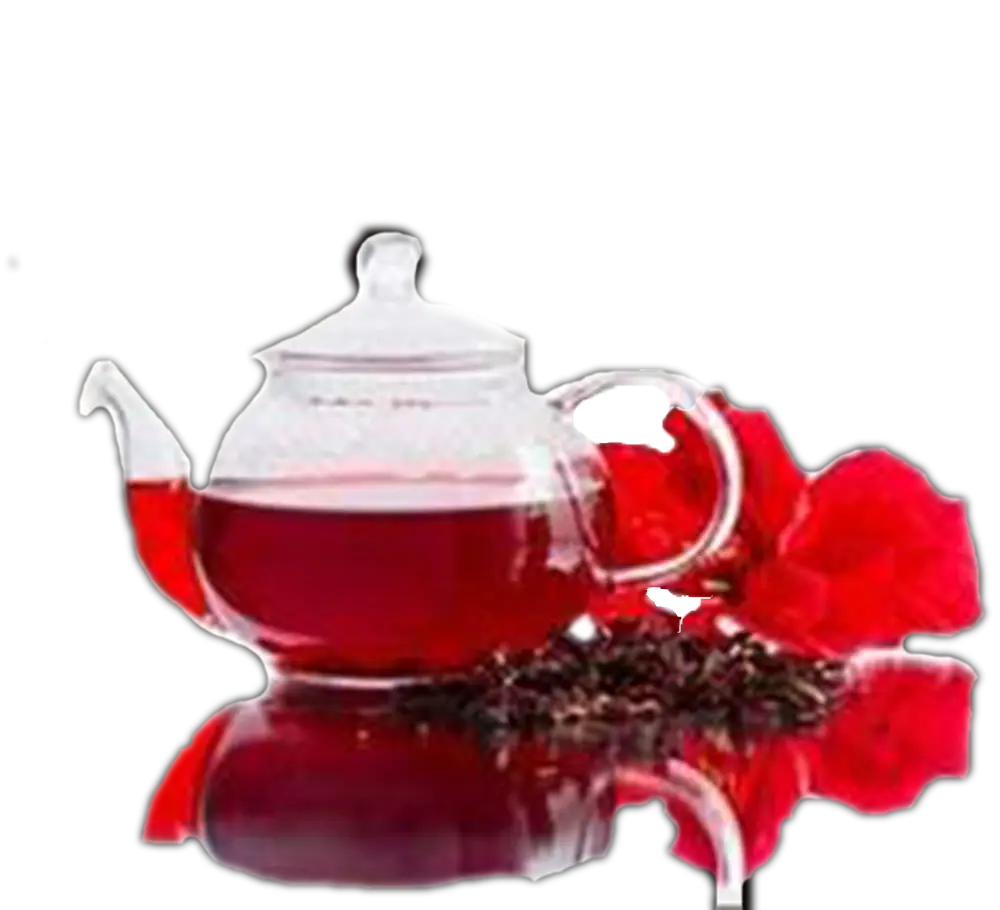 Glass Teapot with Hibiscus Tea