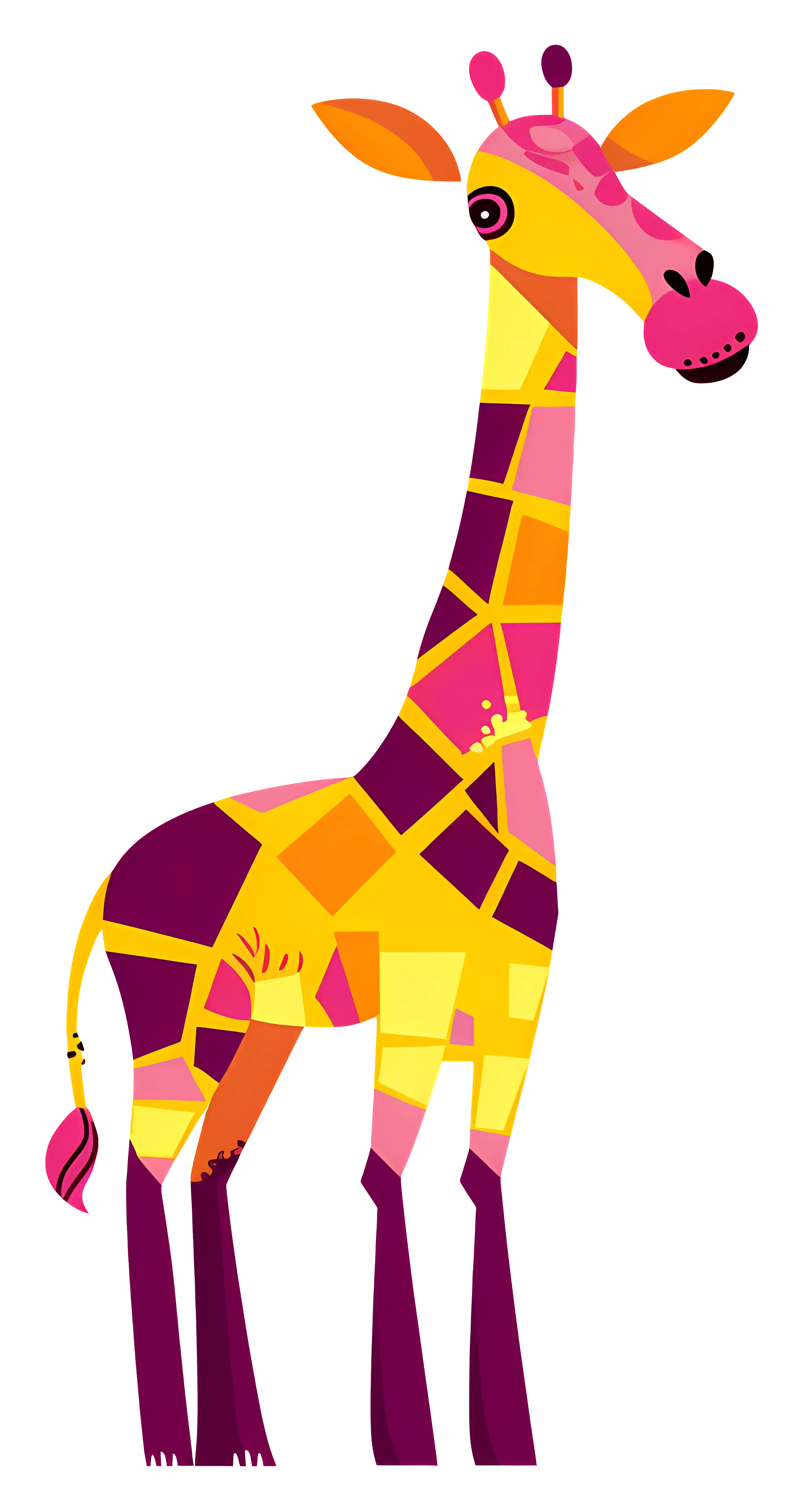 Stylized Colorful Giraffe Illustration