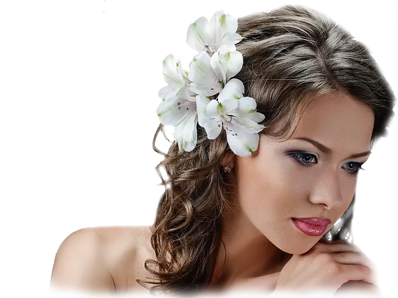 Woman with Floral Hair Decoration