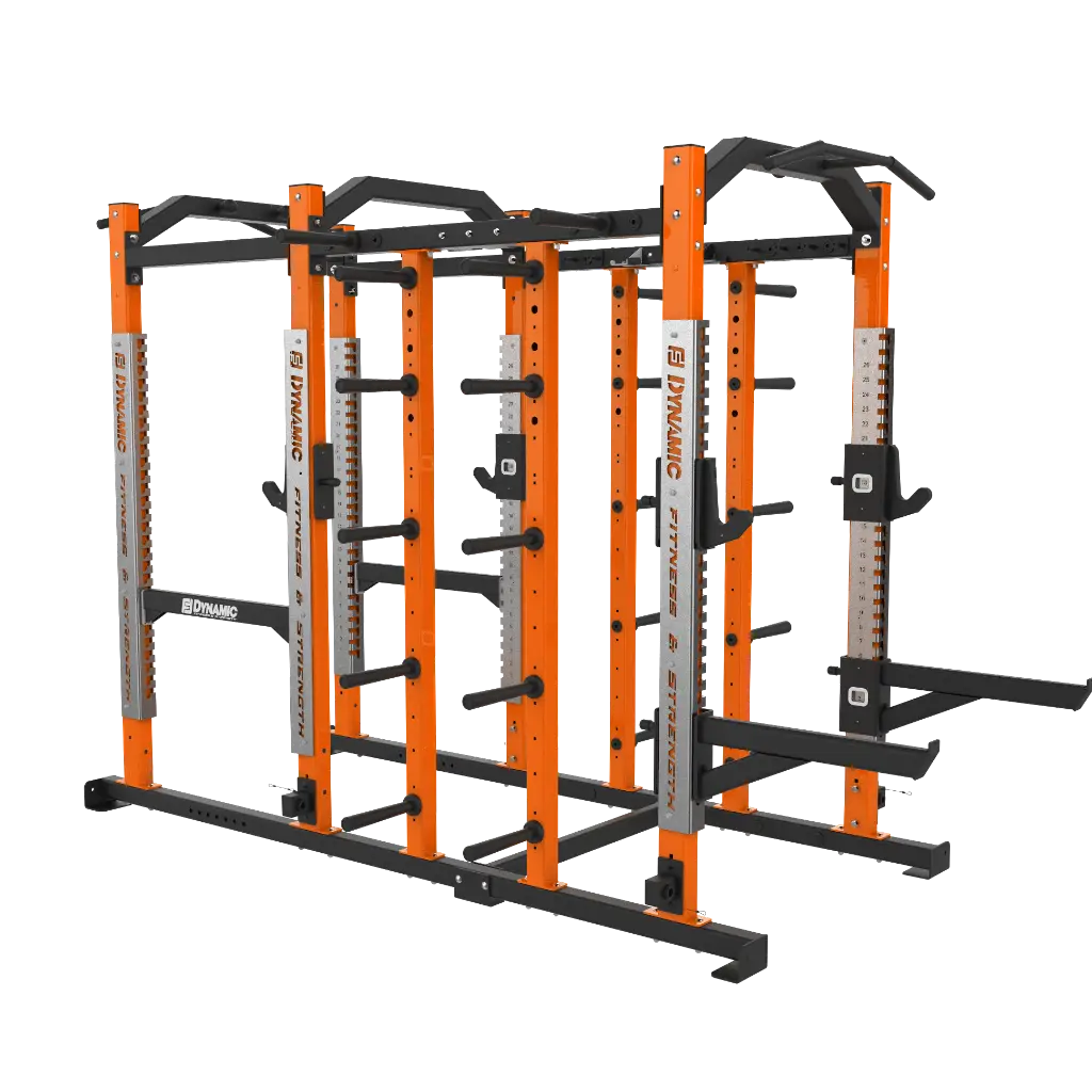 Orange and Black Power Rack for Gym Workouts