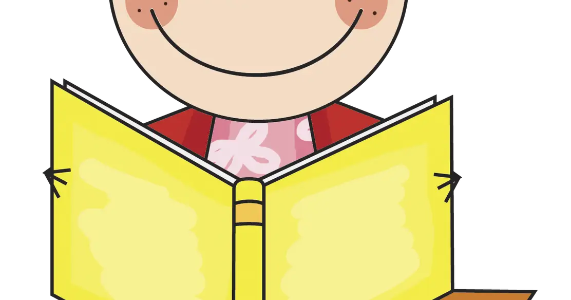 Smiling Child Reading a Book