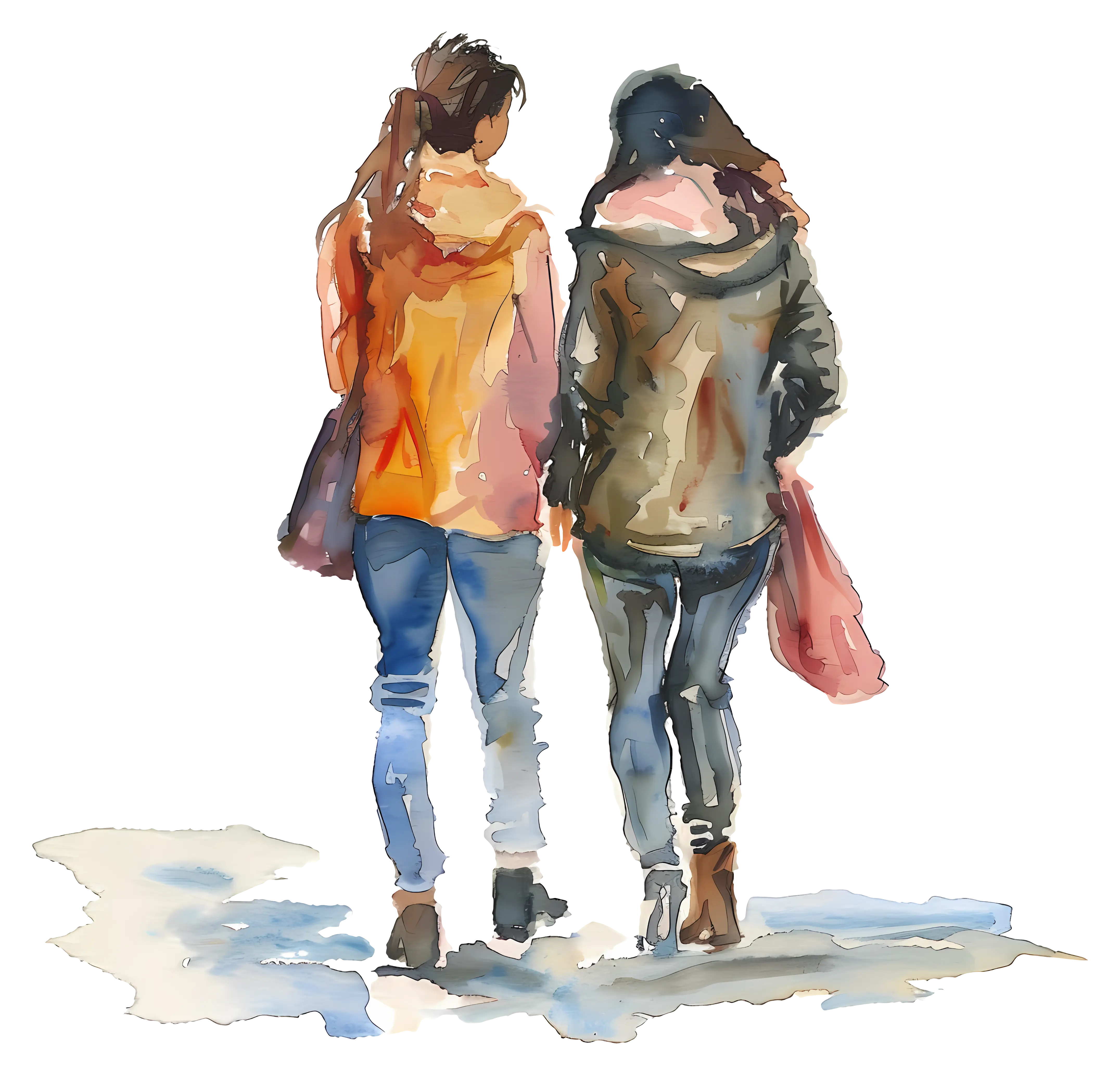 Two Friends Walking Together