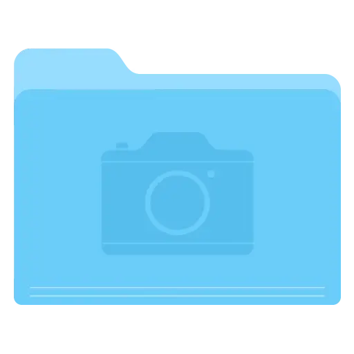 Blue Folder with Camera Icon