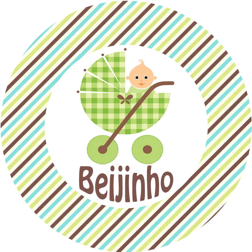 Green Baby Stroller with Cute Baby