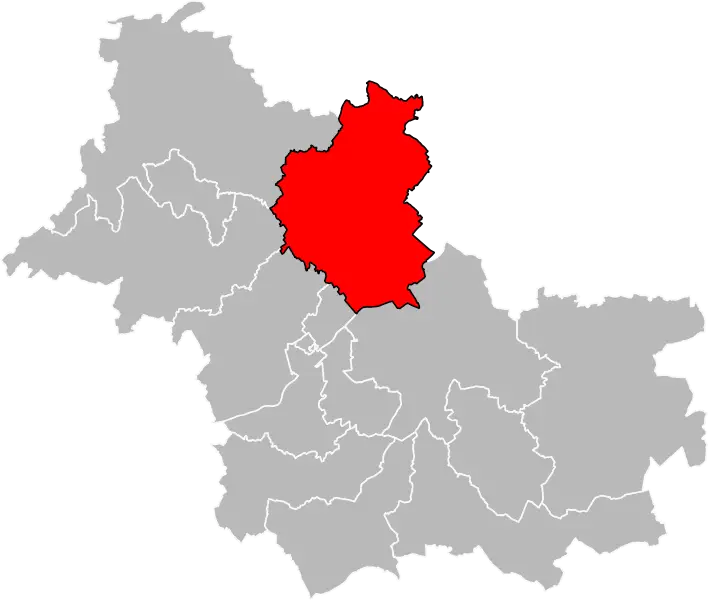 Map Region with Highlighted Red Area