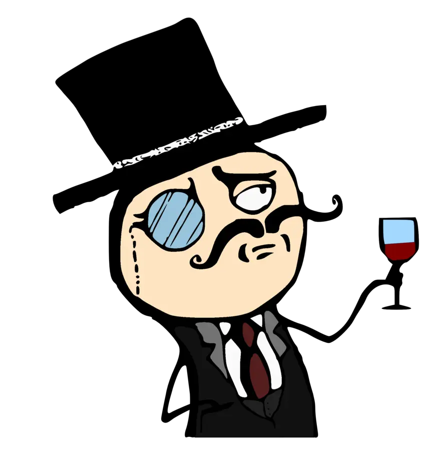 Cartoon of a Classy Gentleman with Wine