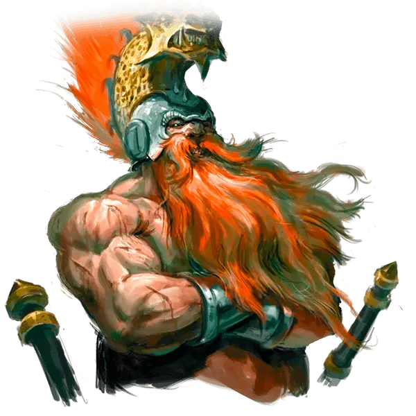 Fantasy Warrior with Helmet and Beard