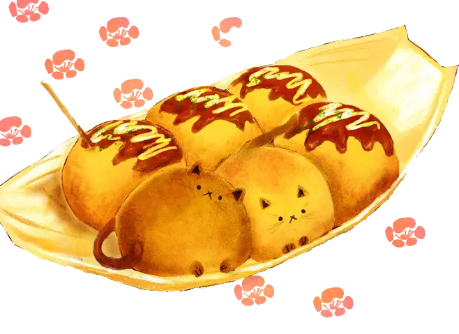 Cute Cat Takoyaki