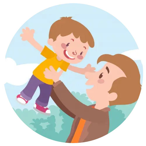 Father and Son Playing