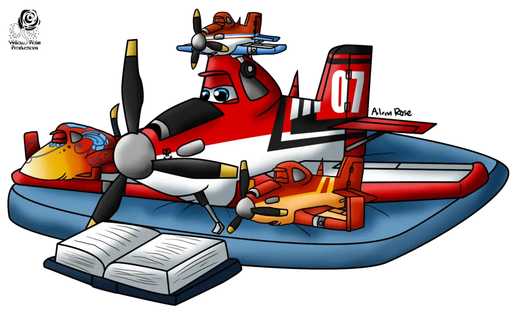 Cartoon Airplane with Book