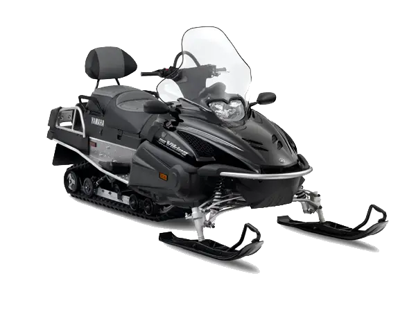Black Snowmobile with Front Windshield