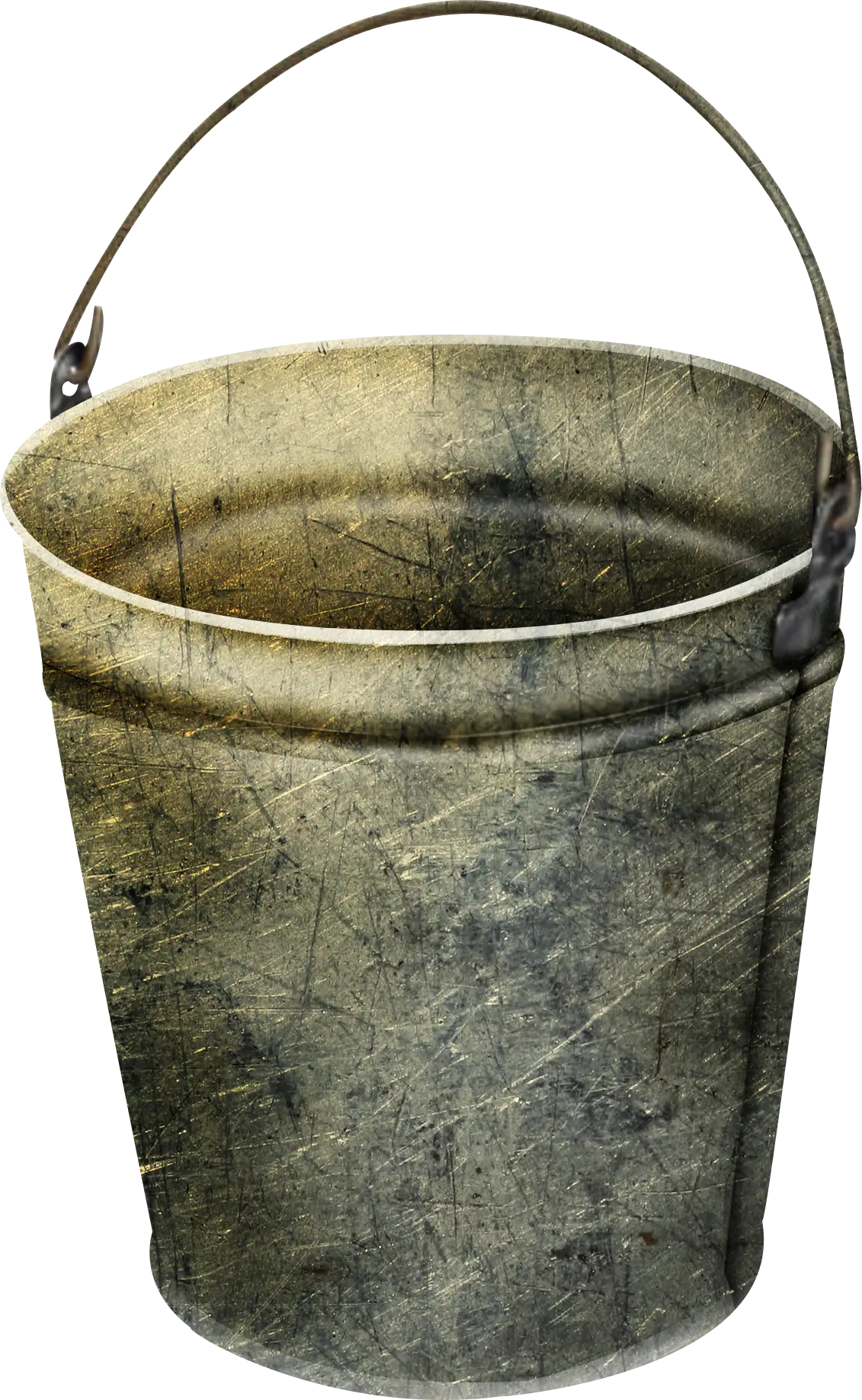Rusty Metal Bucket with Handle
