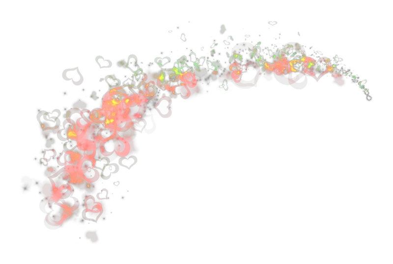 Heart Sparkles in a Curved Pattern