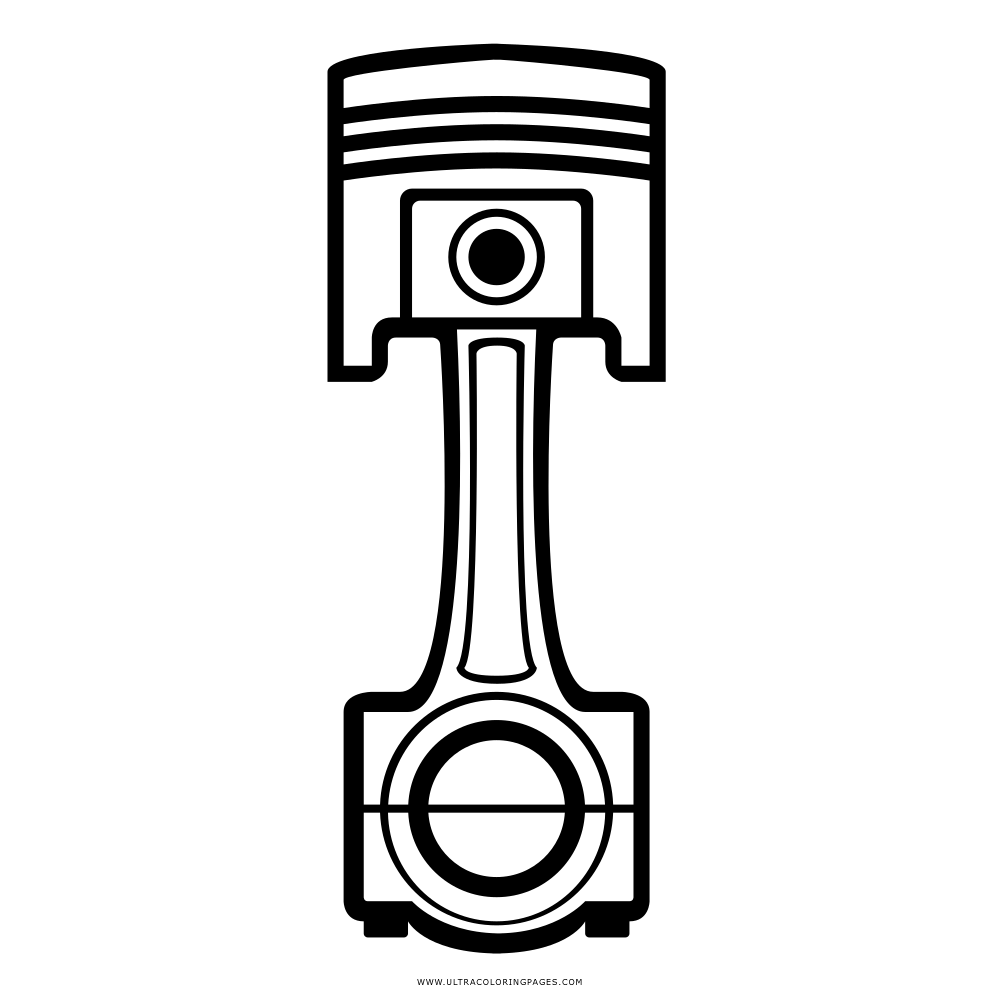 Engine Piston Line Drawing Illustration