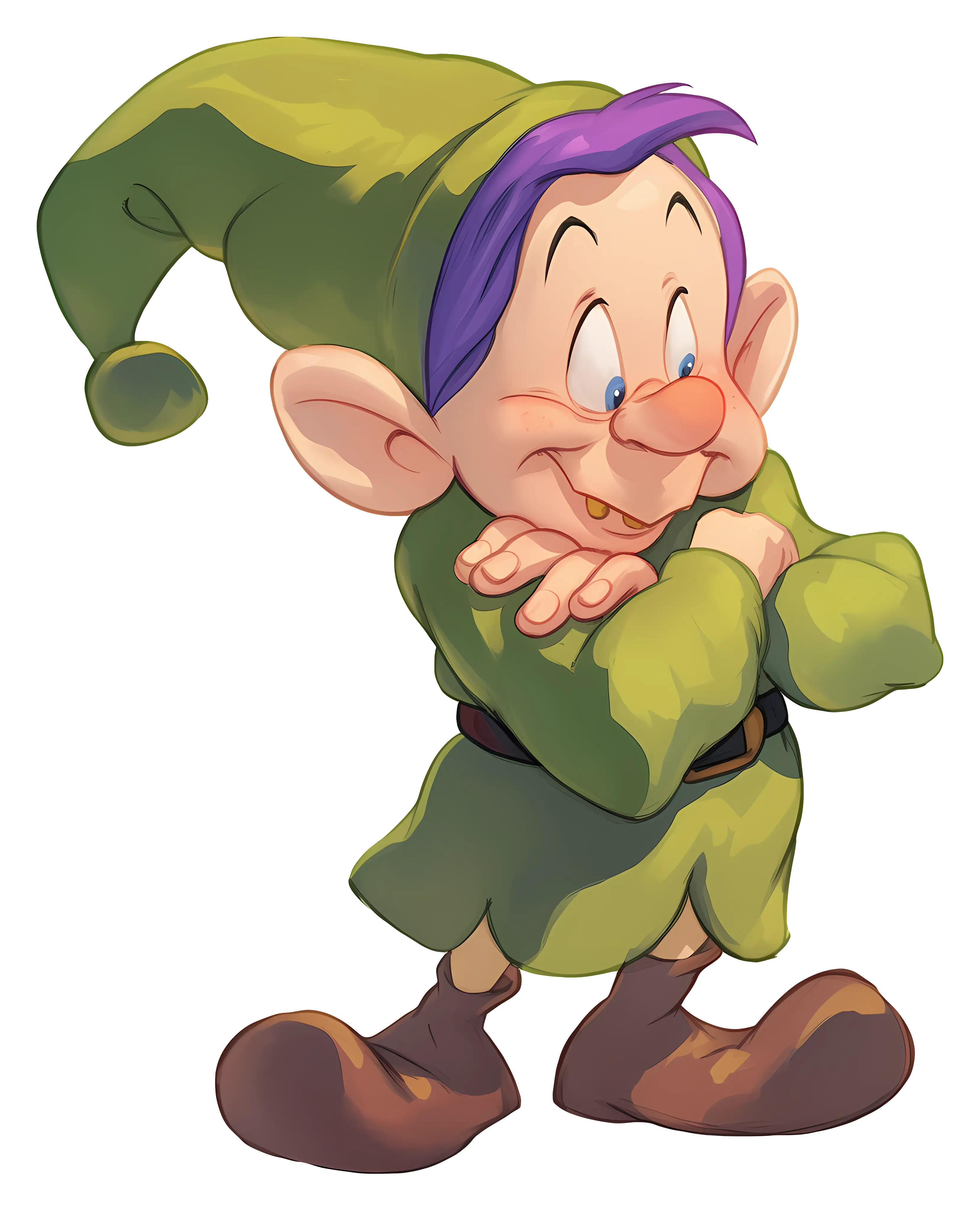 Playful Cartoon Dwarf in Green