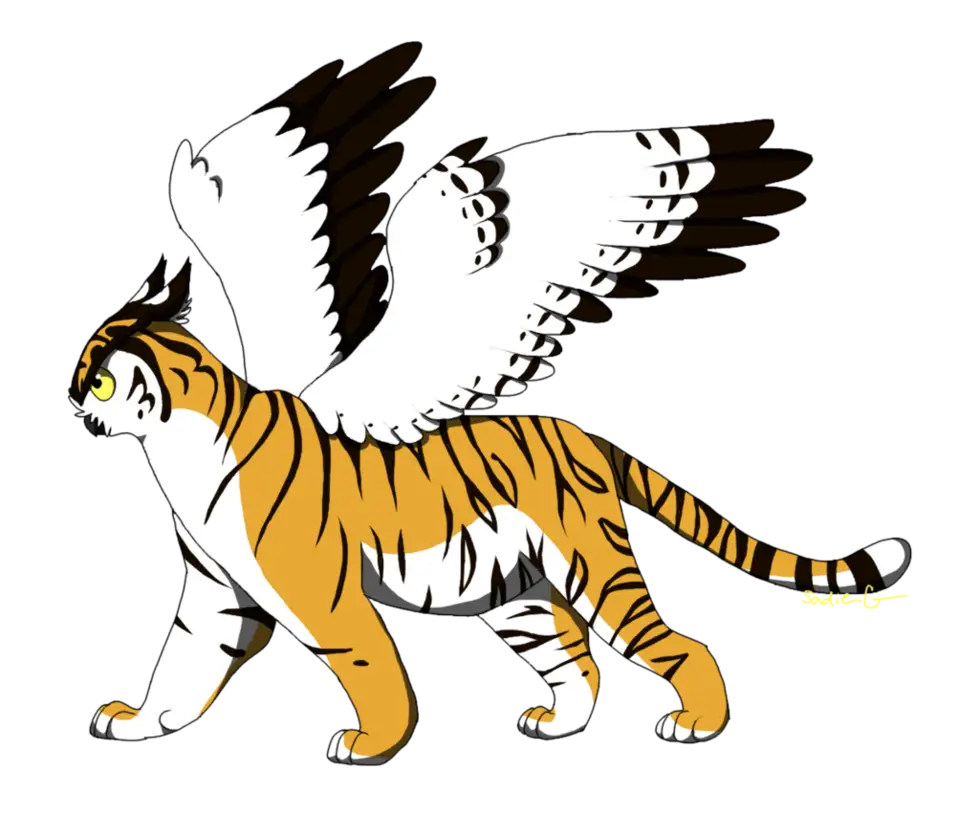 Fantasy Tiger with White Wings