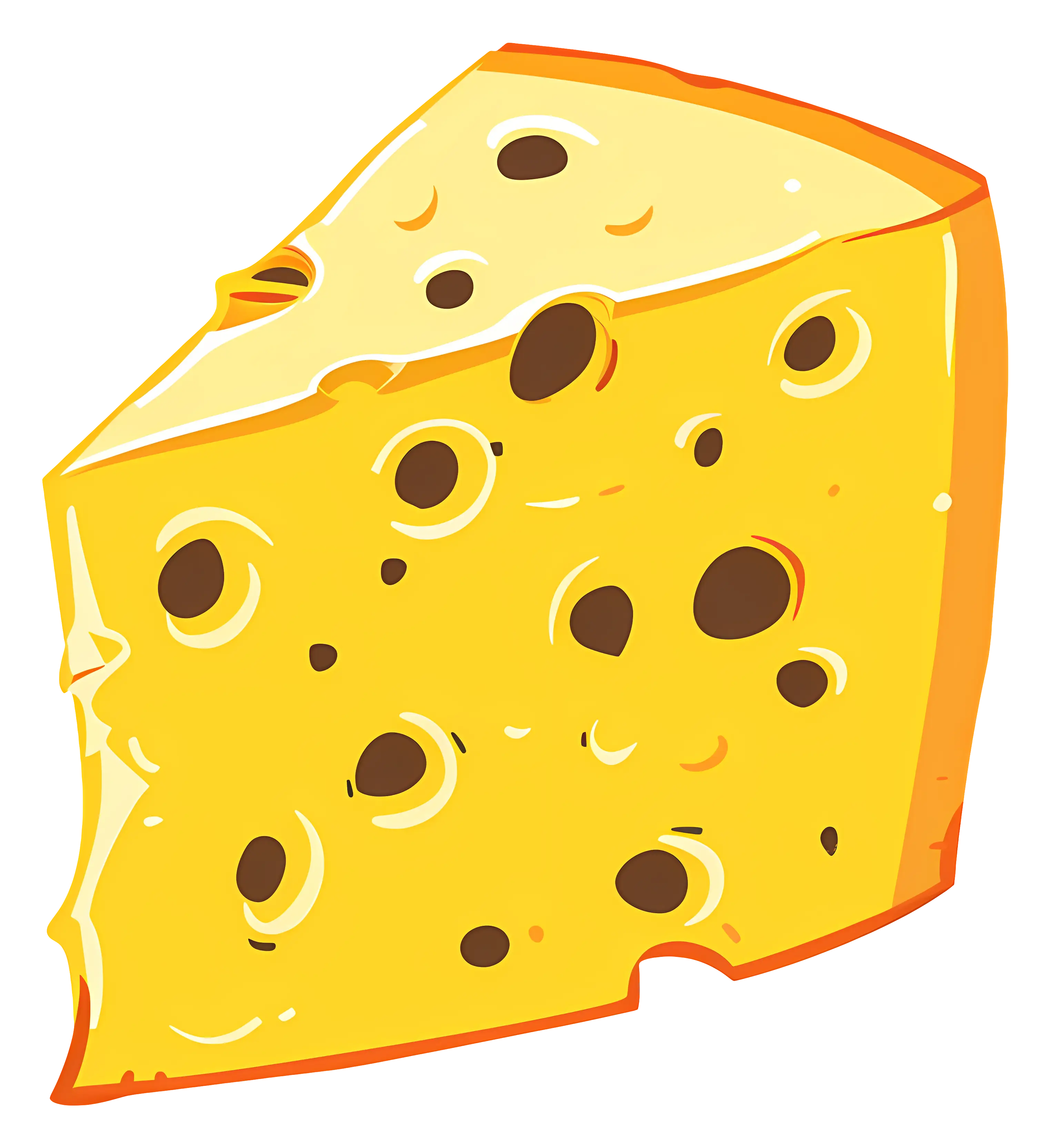 Bright Yellow Cheese Wedge Illustration