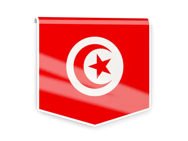 Tunisian Flag with Crescent and Star