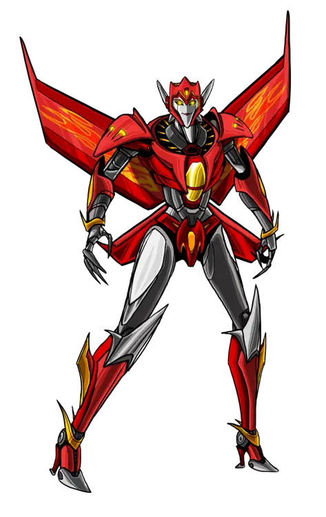 Red Robot with Futuristic Design