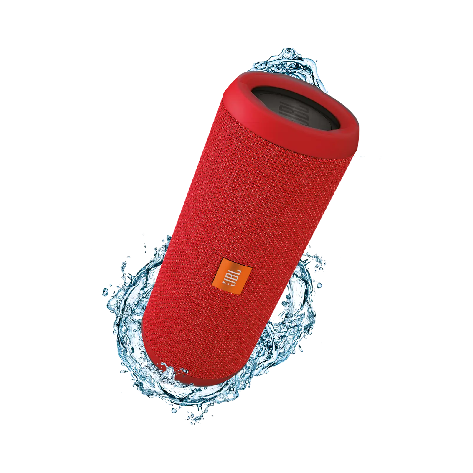 Red Waterproof Portable Speaker with Splash Effect