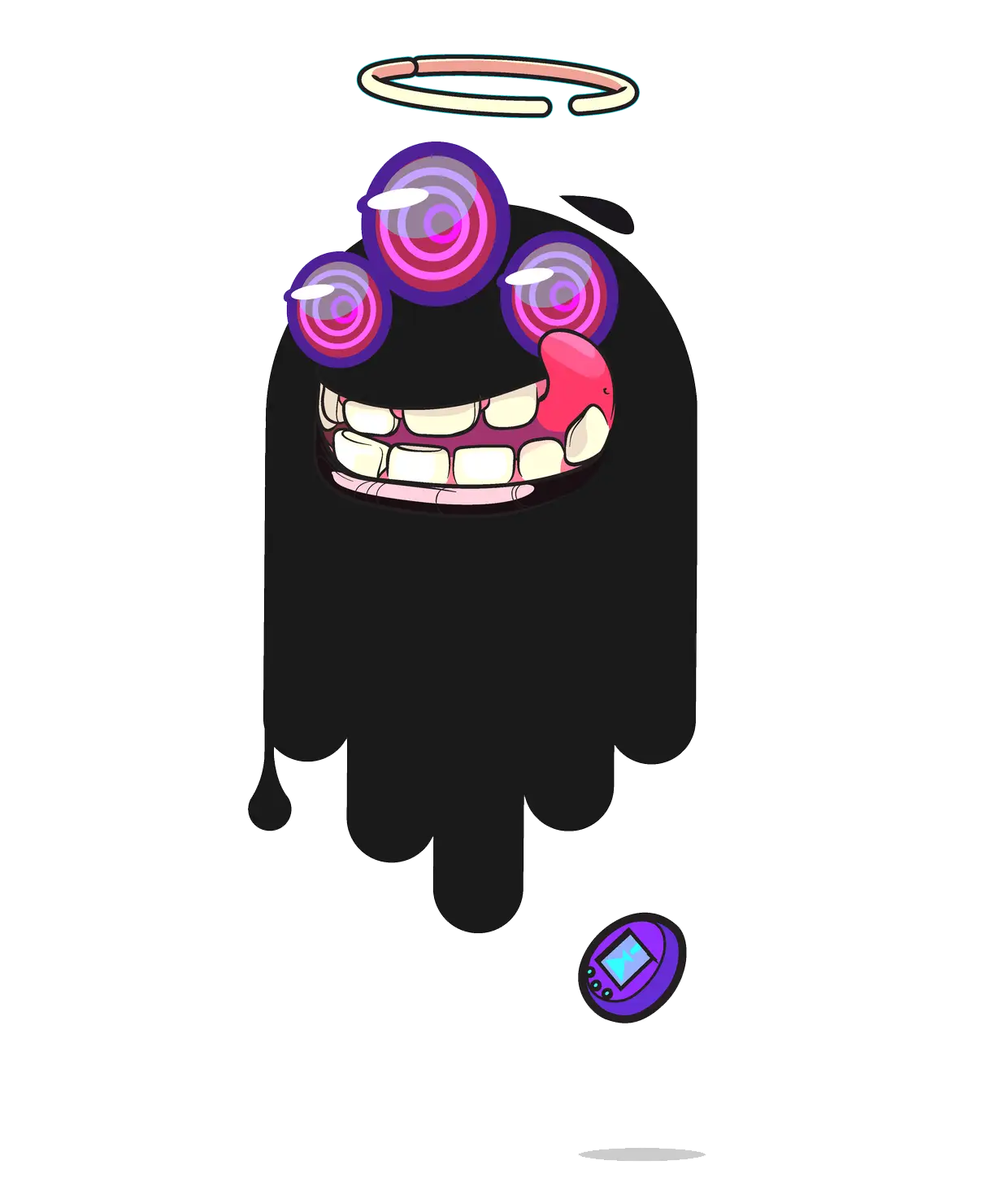 Funny Monster with Glasses and Halo